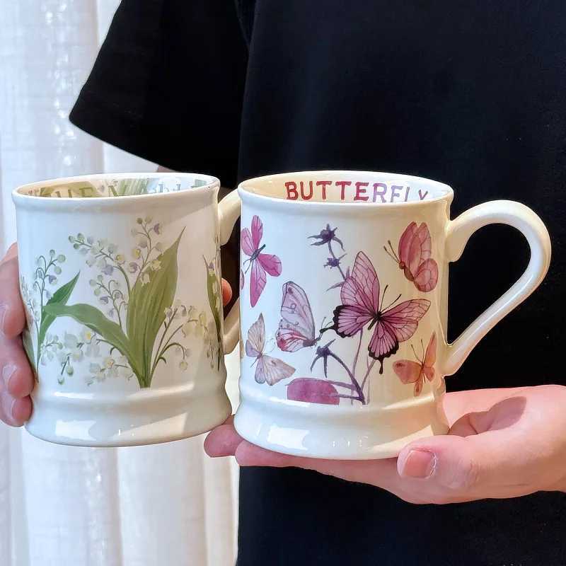 Design Cup High-end Retro Oil Painting Wind Chime g Ceramic Water Cup Tea Cups of Coffee Personali Gift Drinkware Cute gs H251215