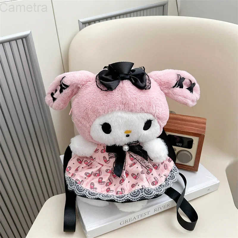 Sanrio New Cartoon Kuromi Plush Backpack Girly Heart Doll Cute My Melody Plush Doll Childrens Birthday Gift Christmas Gift H251216