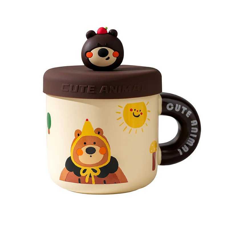 Cute Bear g Gift for Wen Happy Ceramic Coffee Cup for Off He Use Cute Present for Her Birthday Christmas Happy Decor H251215