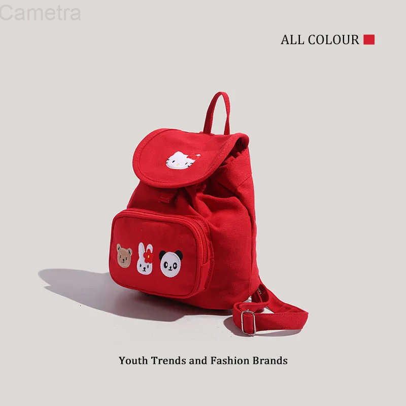 Sanrio anime Hello Kitty Backpack girl decorate New Campus school bag student Portable Canvas bag Large capacity Accessories Gift H251216