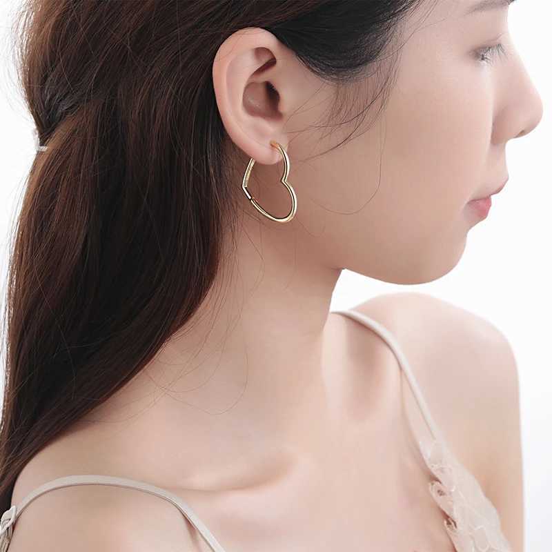 New Womens 100 925 Sterling Silver Jewelry Fashion Love Heart Hoop Earrings Gift For Girls Teens Lady DS135 G251216