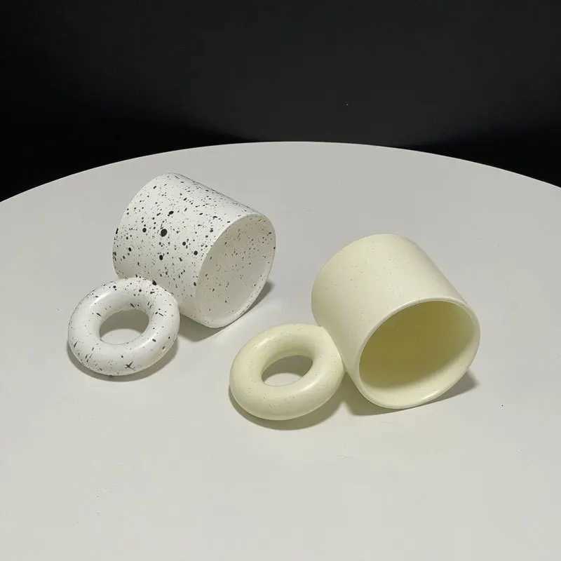 Korean Style Fat g Design Splash Ink Ceramic Cup Spot gs Simple Coffee g Couple Cups Tea Drinkware H251215