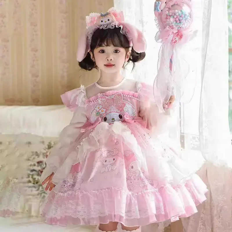 Sanrio Sanriou Girl Clothes Long Sleepes Girl Dresses Baby Girl One-Piece Dress Childrens Dresses My Melody Cinnamoroll Birthday Gift H251216