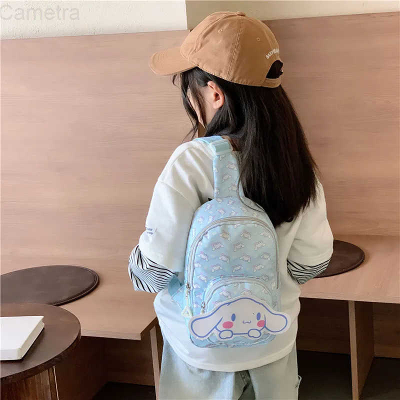 Sanrio Kawaii Cinnamoroll Chest Bag Anime Shoulder Bags Portable Satchel Childrens Handbags Backpacks Christmas Gifts For Boys Girls H251216