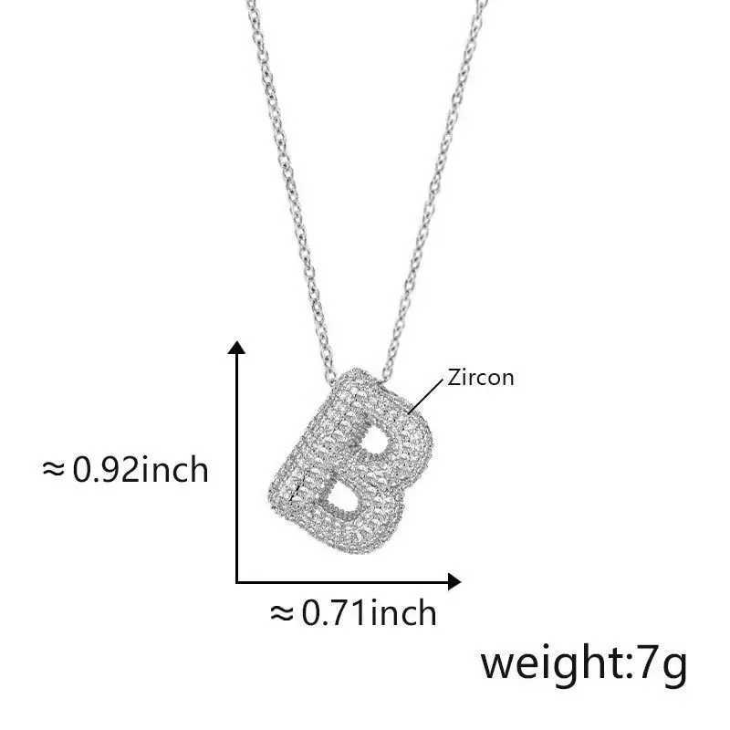 Womens 26 English Alphabet Necklace with Zircon Personality Design Clavicle Chain Silver Plated Necklace M251216