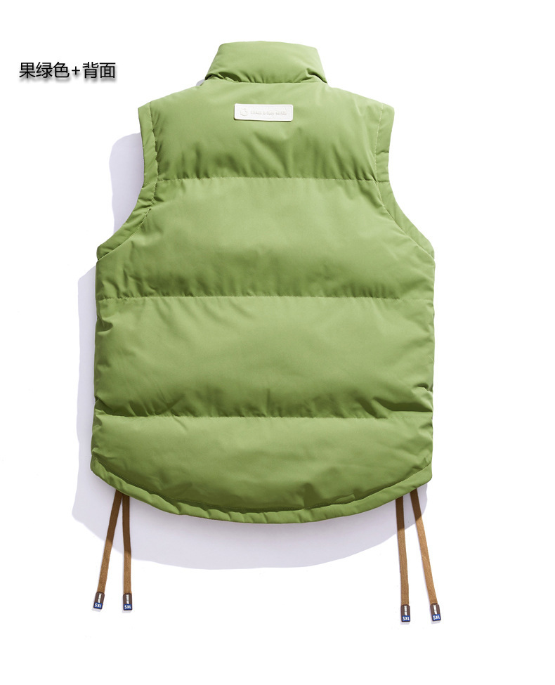 Streetwear Reversible Down Vest for Men - Autumn Winter, Thickened & Warm, Sleeveless Gilet, Couple Matching Vest Outerwear