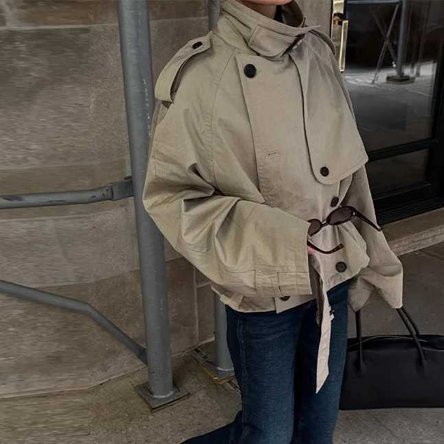 Modest Windbreaker Loose Designers Office Female Retro Trench Coat Women Fashion Casual Chic Jacket Commuting Fall Street WearT251216