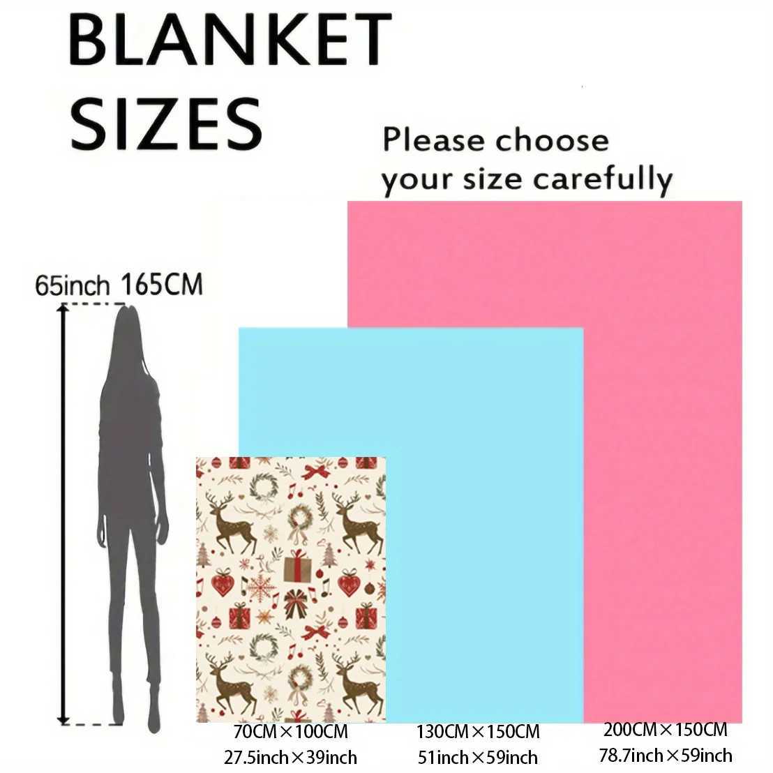 Cozy Christmas-Themed Flannel Throw Blanket - Soft Lightweight Warm for All Seasons - Perfect for Bed Sofa Office Camping H251216 - view 4
