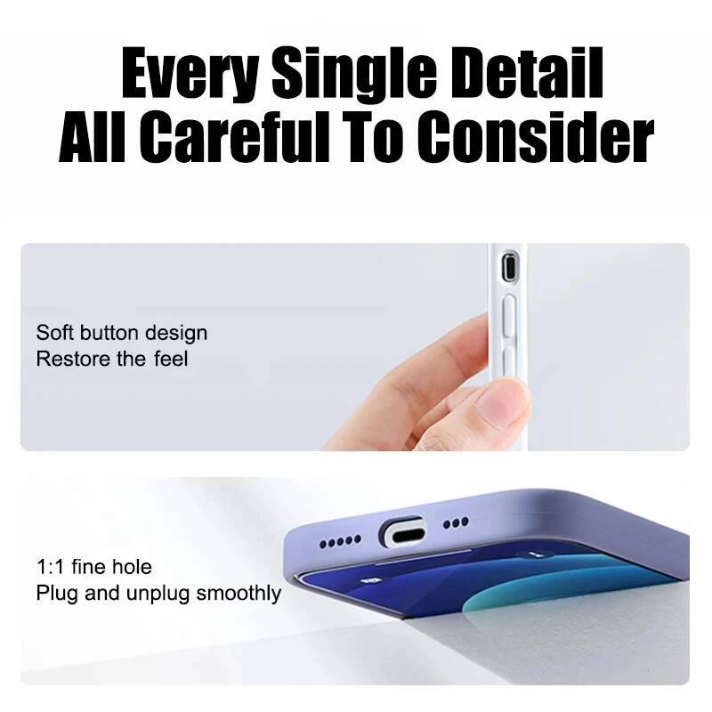 New Shockproof Cases For Apple iPhone 11 12 13 14 15 16 Pro Max Plus 17 Air Liquid Silicone Case Soft Cover Phone Accessories