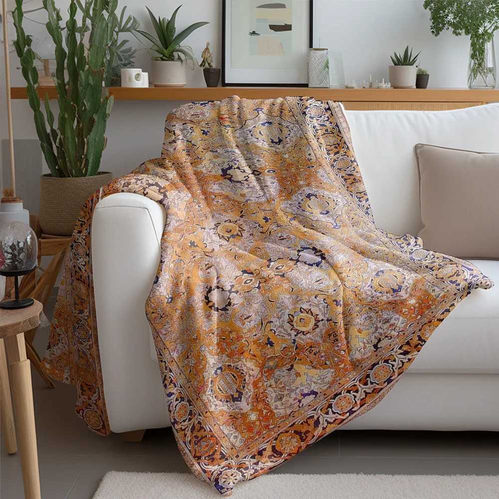 Vibrant Floral Embroidered Blanket Throw Sofa Bed Decorative Cotton Rug Blanket Warm Cozy Home Decor H251216 - view 3