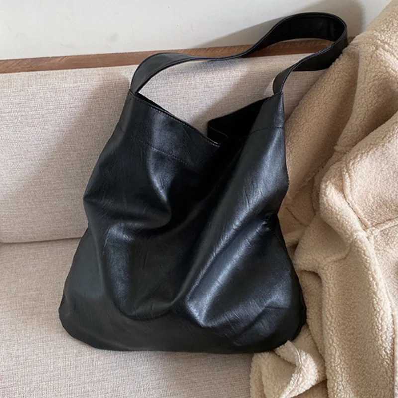Vintage Female Winter PU Leather Shoulder Bags Fashion Large Capatiy Women Hobo Bag Office Handbag Casual Simple Shopping Totes M251216