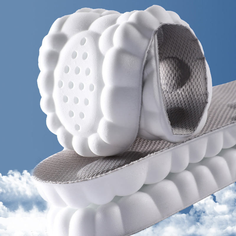 4D Cloud Technology PU Massage Arch Support Insoles High Elasticity Shock Absorption Odor Control Sweat Absorption Comfortable Walking Sports Insoles 