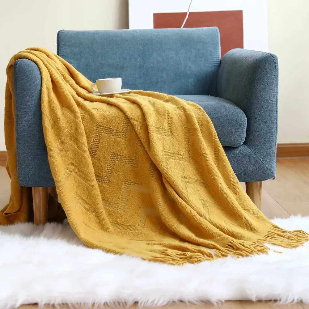 Throw Blanket for Couch Cream White Versatile Knit Woven Chenille Blanket for Chair Super Soft Warm Decorative Blanket H251216 - view 6