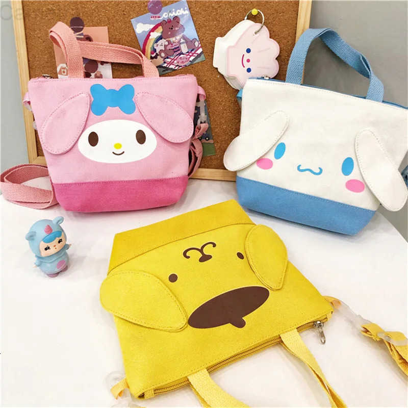 Sanrio Kawaii Cinnamoroll Pom Purin Shoulder Bags Cute Cartoon Messenger Bags Students Backpacks Handbags Children Christmas Gifts H251216