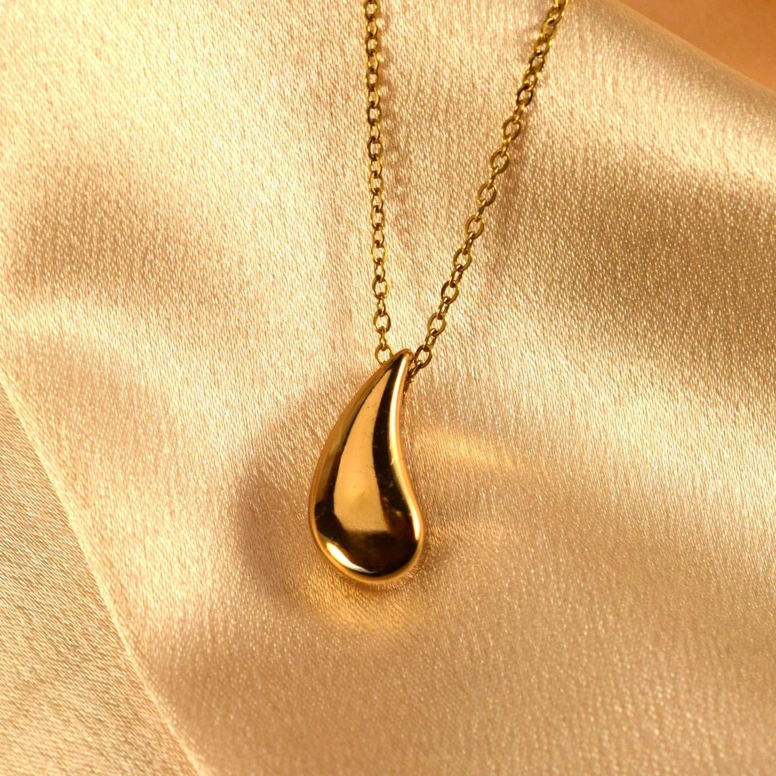 Water Drops Stainless Steel Necklace Distinctive Old Design Womens Accessories Gift M251216