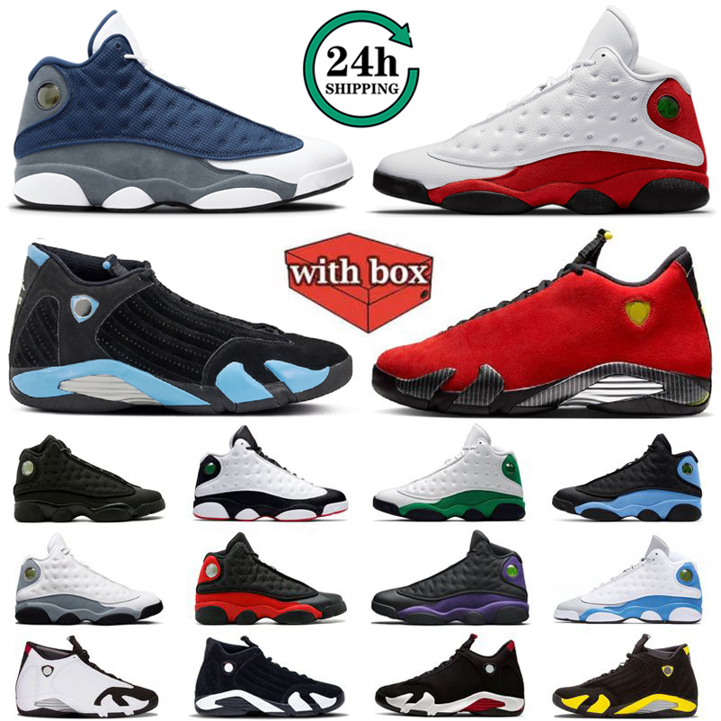 With Box 13s 14s Designer 13 14 Mens Basketball Shoes Chicago Flint Grey Black White Bred Gym Red Hyper Royal Pine Green Playoffs University Blue Men trainers Sneakers
