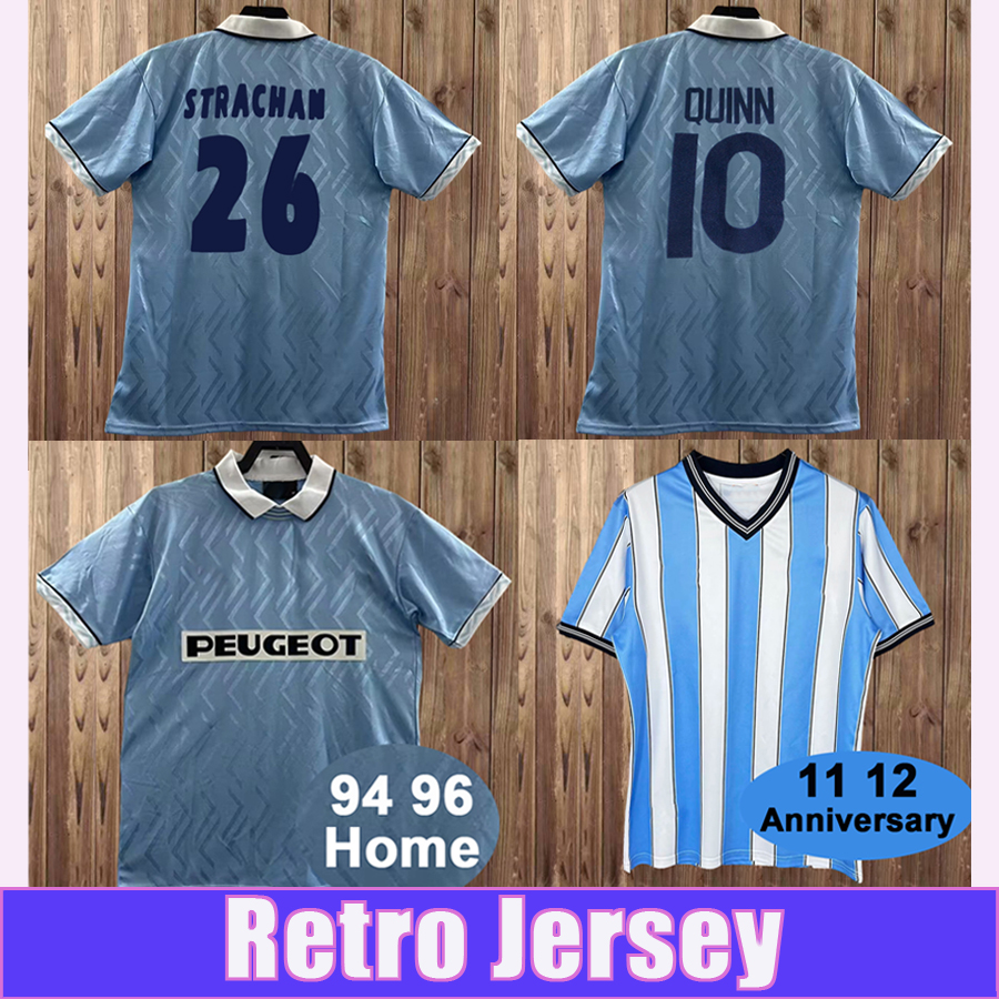 1994 2012 Coventry City RETRO Mens Soccer Jerseys QUINN STRACHAN Home Light Blue Football Shirt Short Sleeve Vintage Adult Uniforms