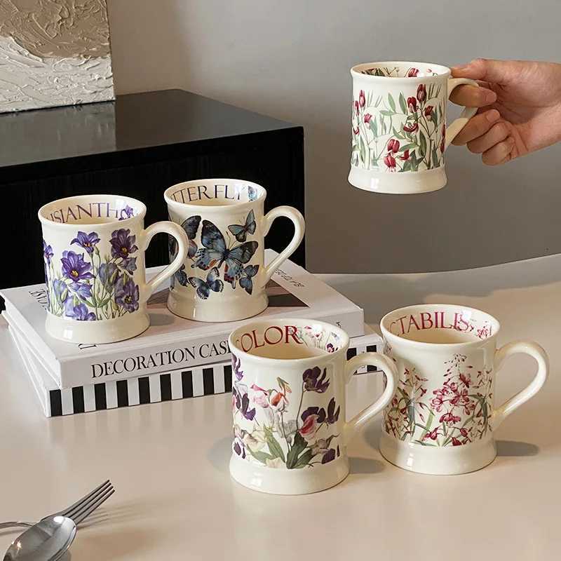 European Art Flower Ceramics gs Coffee g Milk Tea off Cups Drinkware the Best birthday Gift H251215