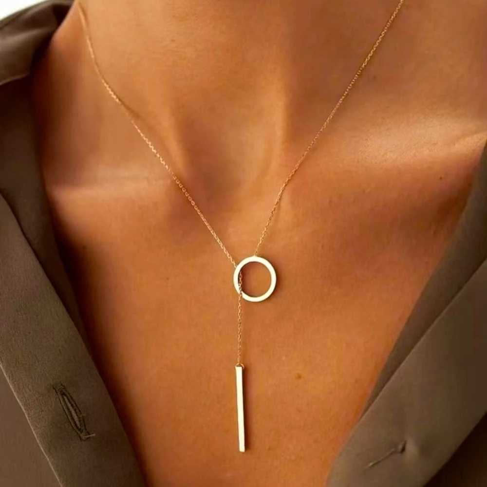 High-quality 316 stainless steel Gold Plated Womens Y necklace anti-fading for daily wear or parties M251216