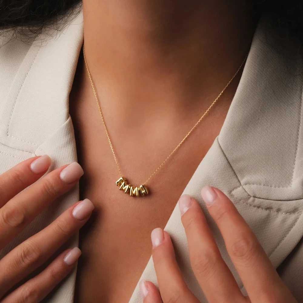 Hot sale DIY custom name necklace stainless steel chain with copper letter necklace accessories M251216