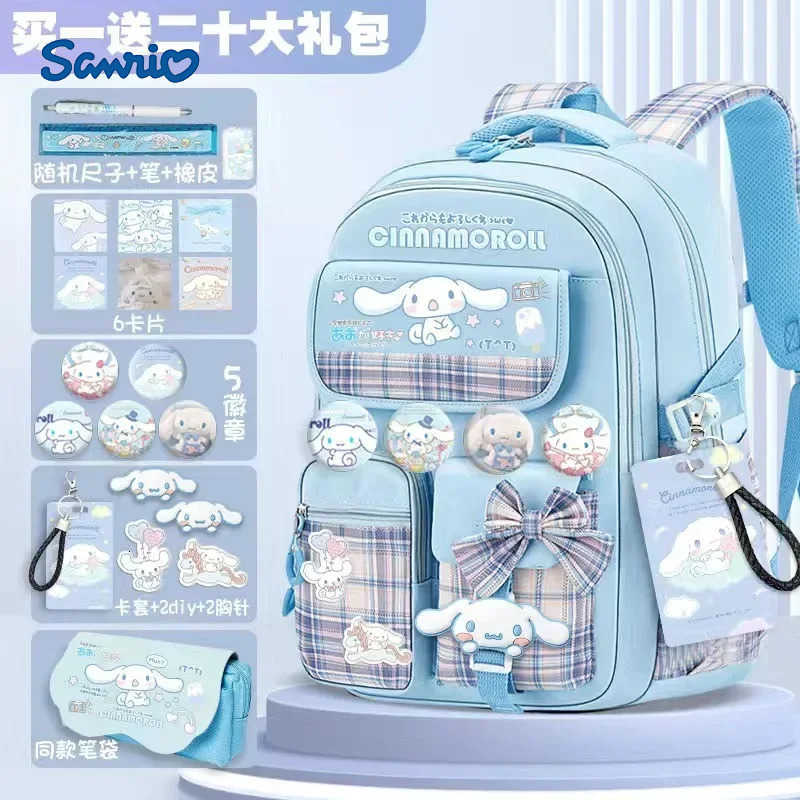 Sanrio Cinnamoroll Schoolbag Cartoon Kuromi Bag Burden Reduction Lightweight High Capacity Children Backpack School Supplies H251216