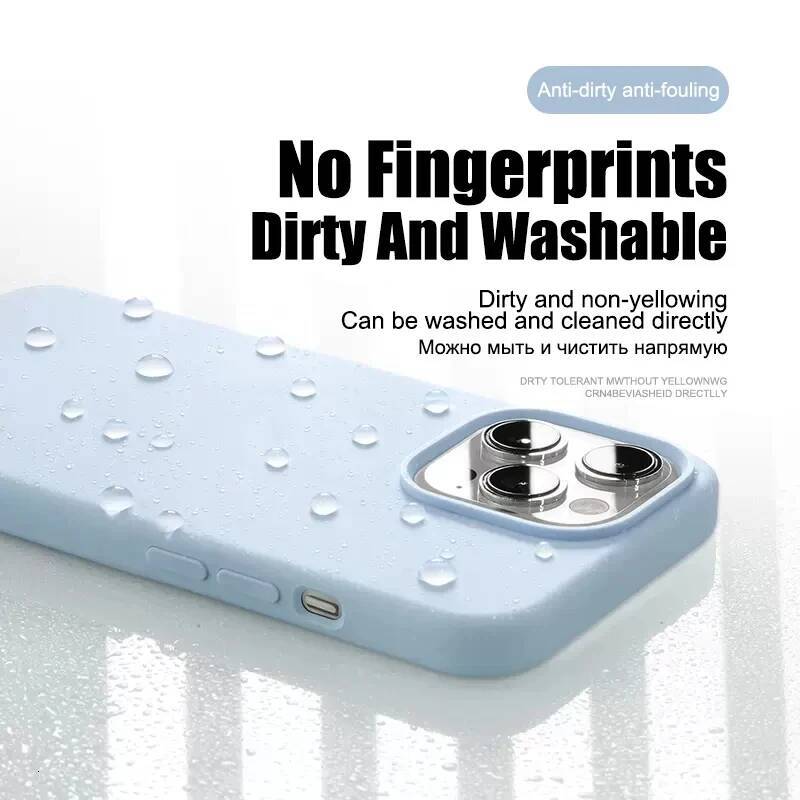 New Shockproof Cases For Apple iPhone 11 12 13 14 15 16 Pro Max Plus 17 Air Liquid Silicone Case Soft Cover Phone Accessories