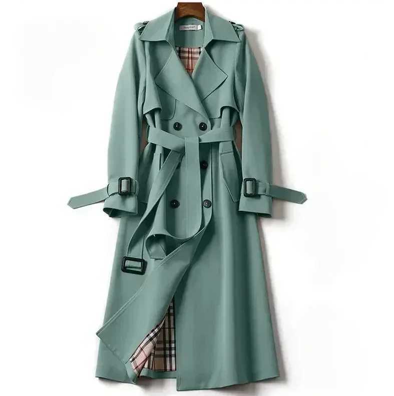 Japanese Daily Office Elegant Windbreaker Women Casual Solid Color Windbreaker Plus Size Long Sleeve Multi Color DrawstringT251216