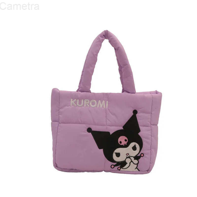 Sanrio Cartoon Down Cloth Tote Bag Cute Portable Shoulder Bag for Girls Commuter Crossbody School Bag H251216