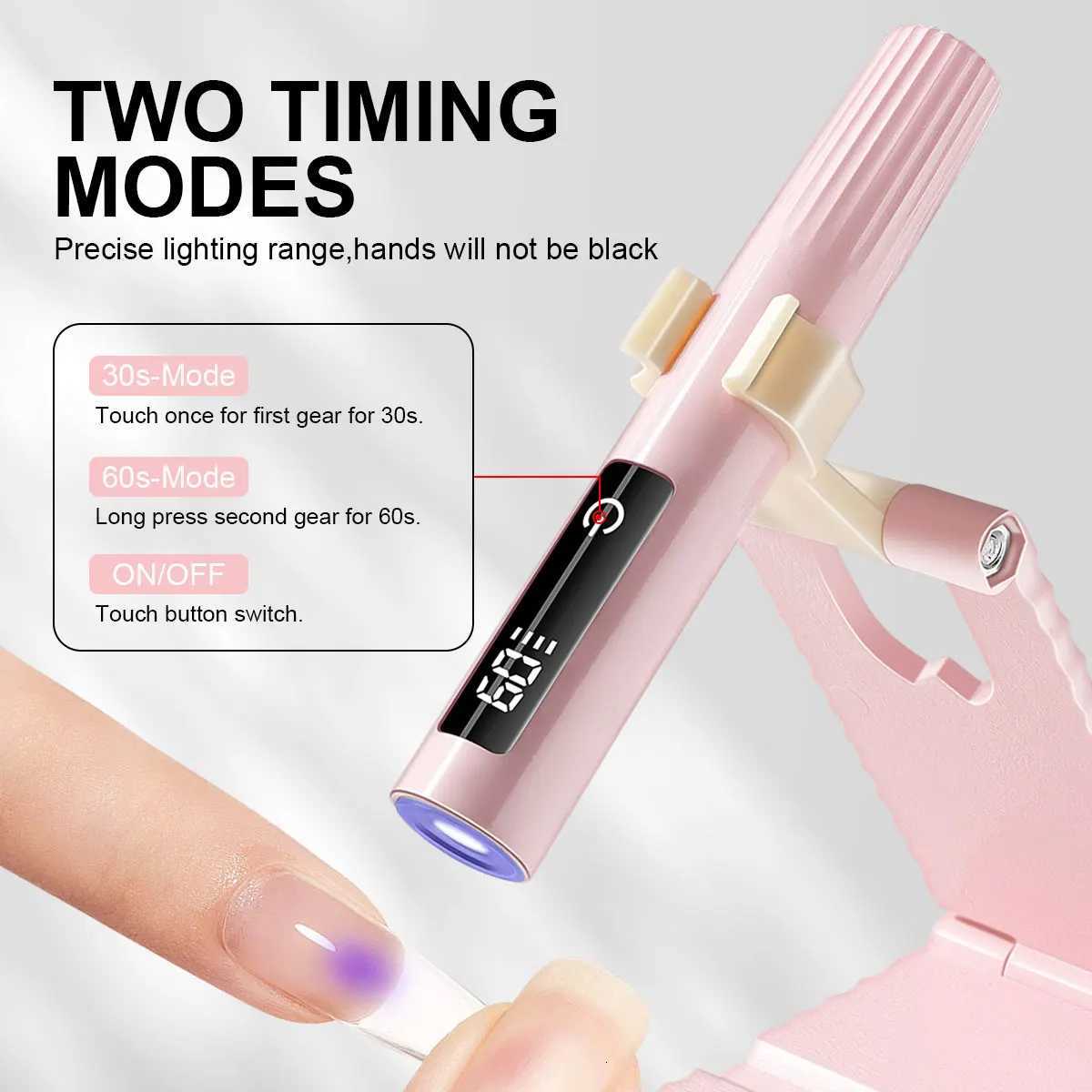 LIMEGIRL Hand Held LED Nail Dryer Lamp with LCD Monitor Rechargeable USB Nail Dryer Quick Curing Nail Glue UV LampT251216