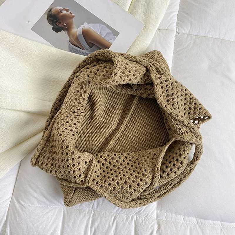 Summer Beach Party Bag Purse Shopper Tote Satchel Female Vintage Hollowed Out Knitted Handbag Womens Shoulder Bag M251216