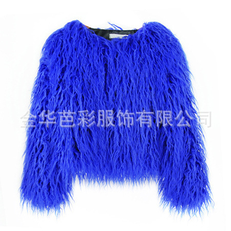 Faux Shearling Wool Coat for Women Short Collarless Solid Color Street Style Faux Fur Coat 241120