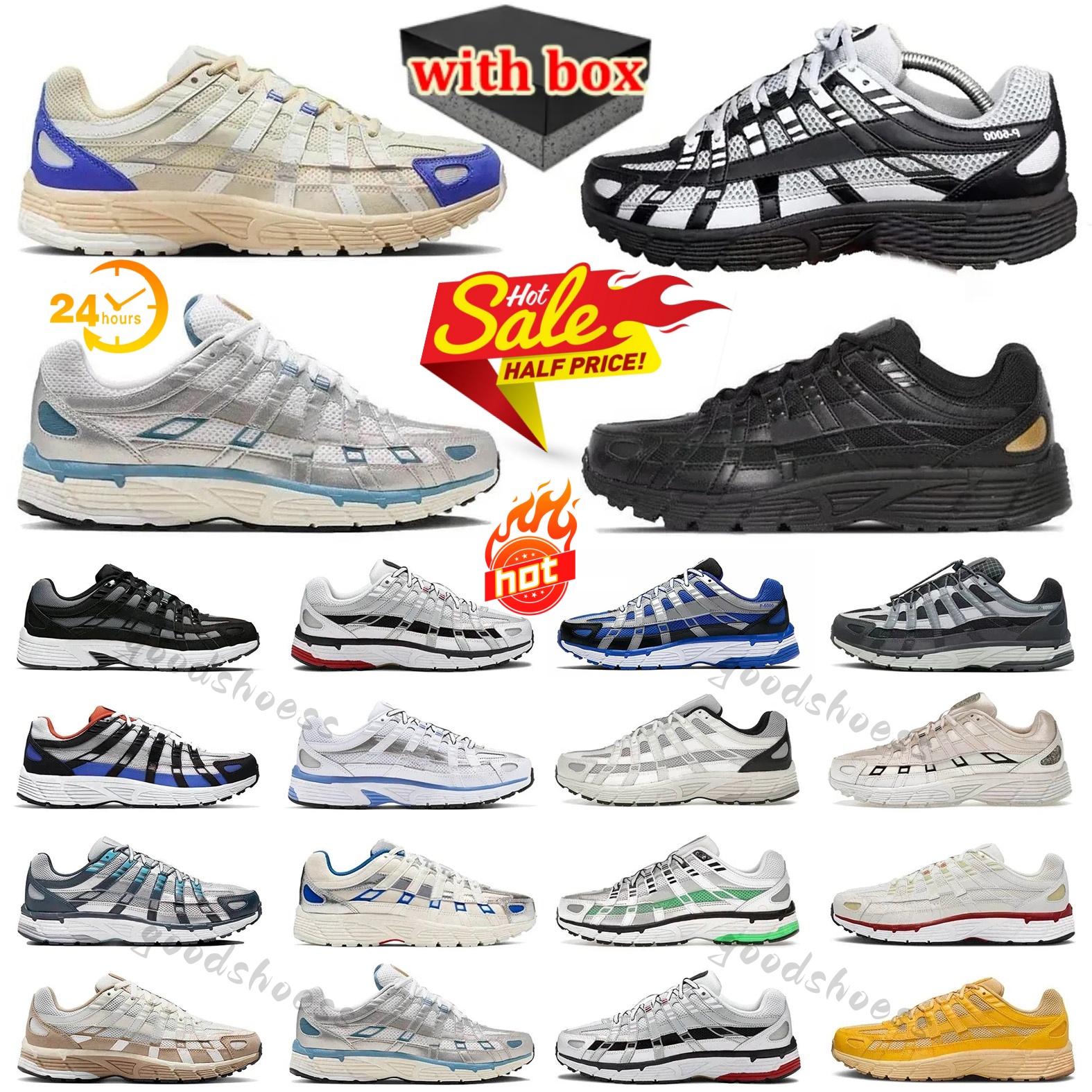 Running Shoes Designer P6000 Mens Trainers P 6000 Metallic Silver Womens Sneakers Triple Black White Schuhe Smoke Grey Outdoor Sports Chaussures Size36-47 hot