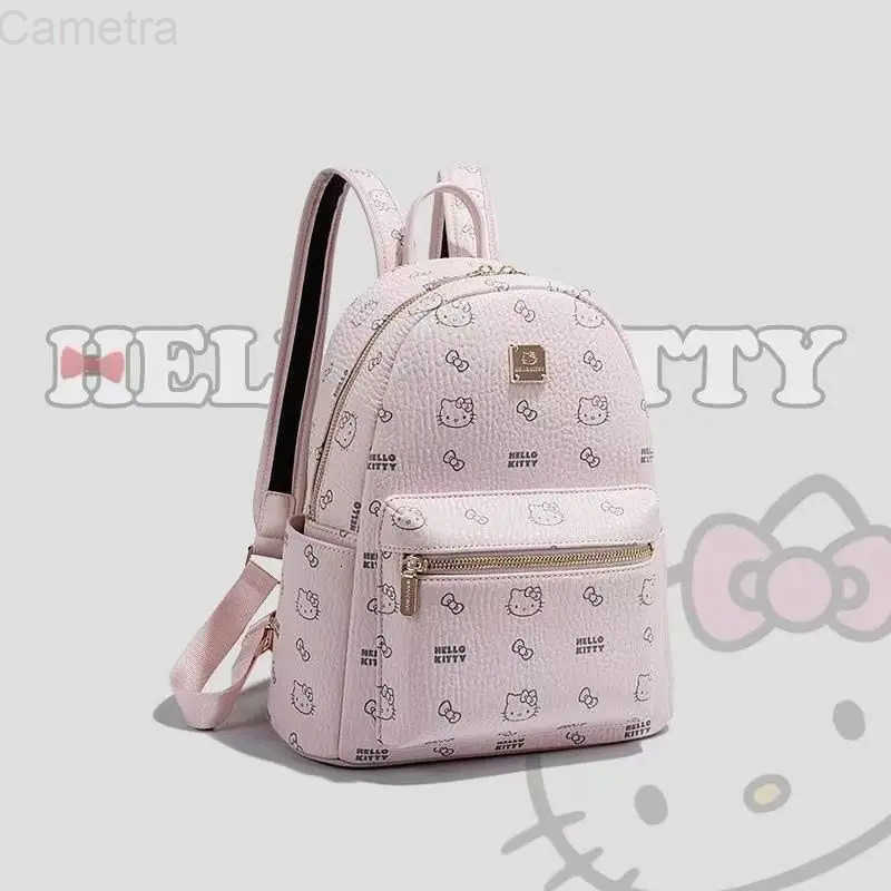 Sanrio Hello Kitty Pu Backpack Bag Cartoon Anime Cute Waterproof Backpacks Students Bag Kids Girl Gift Knapsack Kawaii Kids Bags H251216