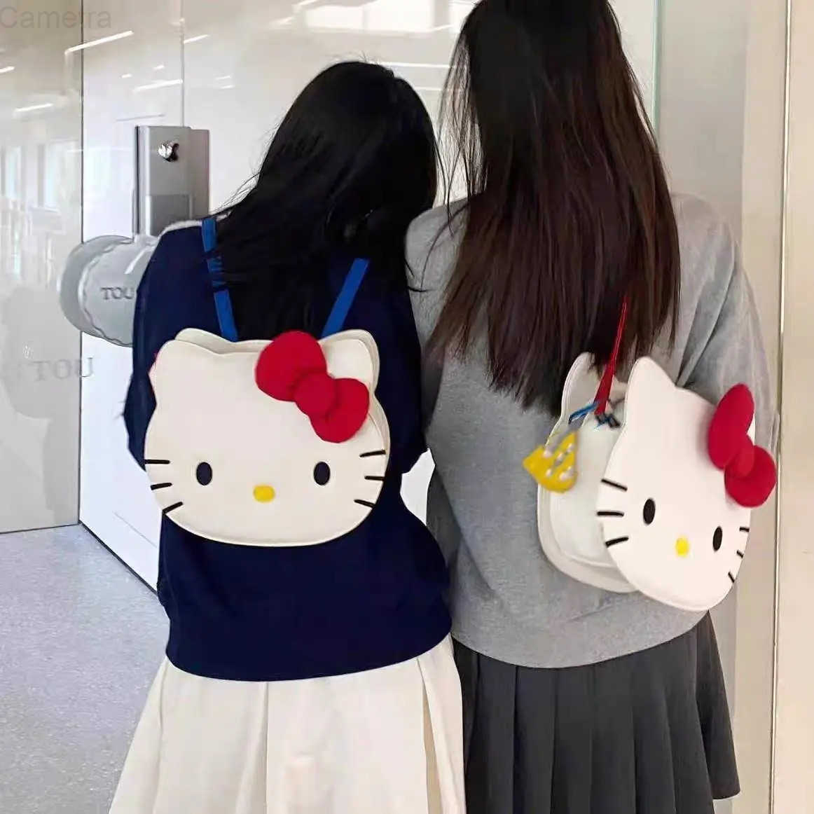 Sanrio Hello Kitty Tote Bag For Women Anime Y2k Kt Cat PU Backpack Cute Shoulder Bag Lolita Handbag Student Cartoon School Bag H251216