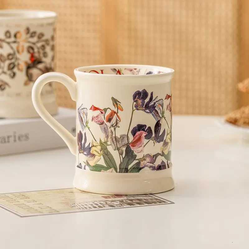 Vintage g Ceramic Drinking Cup High Aesthetic Breakfast Cup Milk Cup Coffee Cup He Couple Cup With Handle H251215