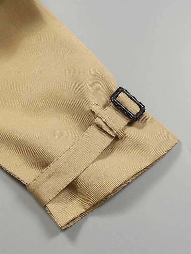 NewClassic Elegant Warm Windbreaker Jacket With Belt Double-Breasted Casual Long-Sleeve Coat Office Autumn Winter Women ClothingT251216