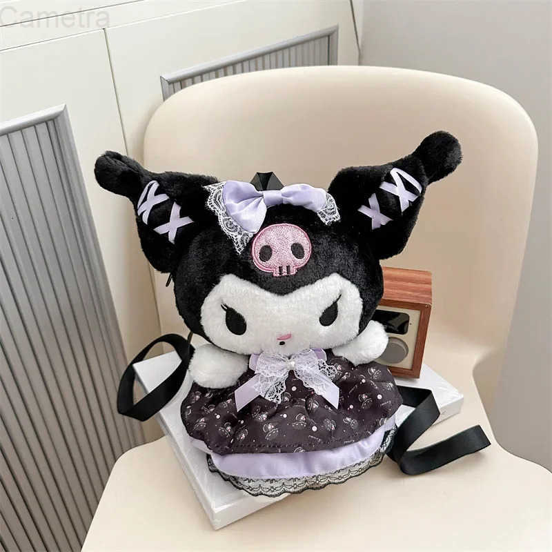 Sanrio New Cartoon Kuromi Plush Backpack Girly Heart Doll Cute My Melody Plush Doll Childrens Birthday Gift Christmas Gift H251216