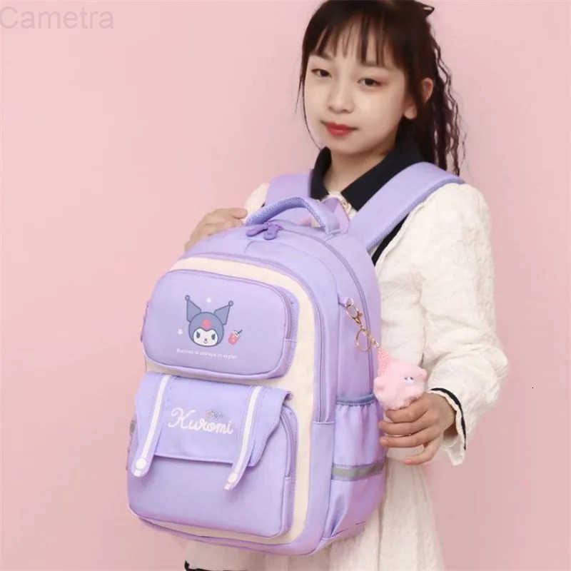 Sanrio kuromi student schoolbag cartoon cute creative large capacity lightweight burden reduction and spine protection backpack H251216