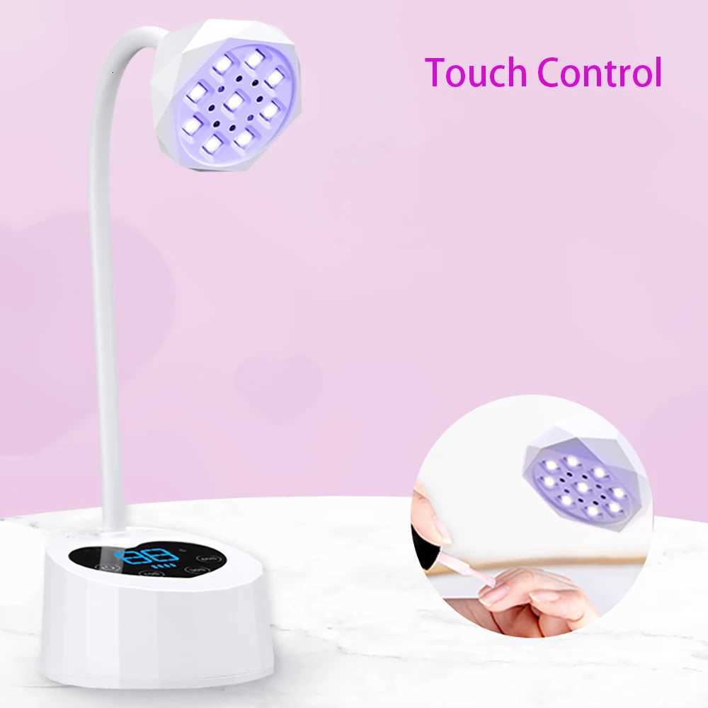 Wireless Nail Lamp LED UV Nail Dryer Rechargeable Auto Sensing Touch Control Fast Drying Nail Light 360 Bendable Table LampT251216