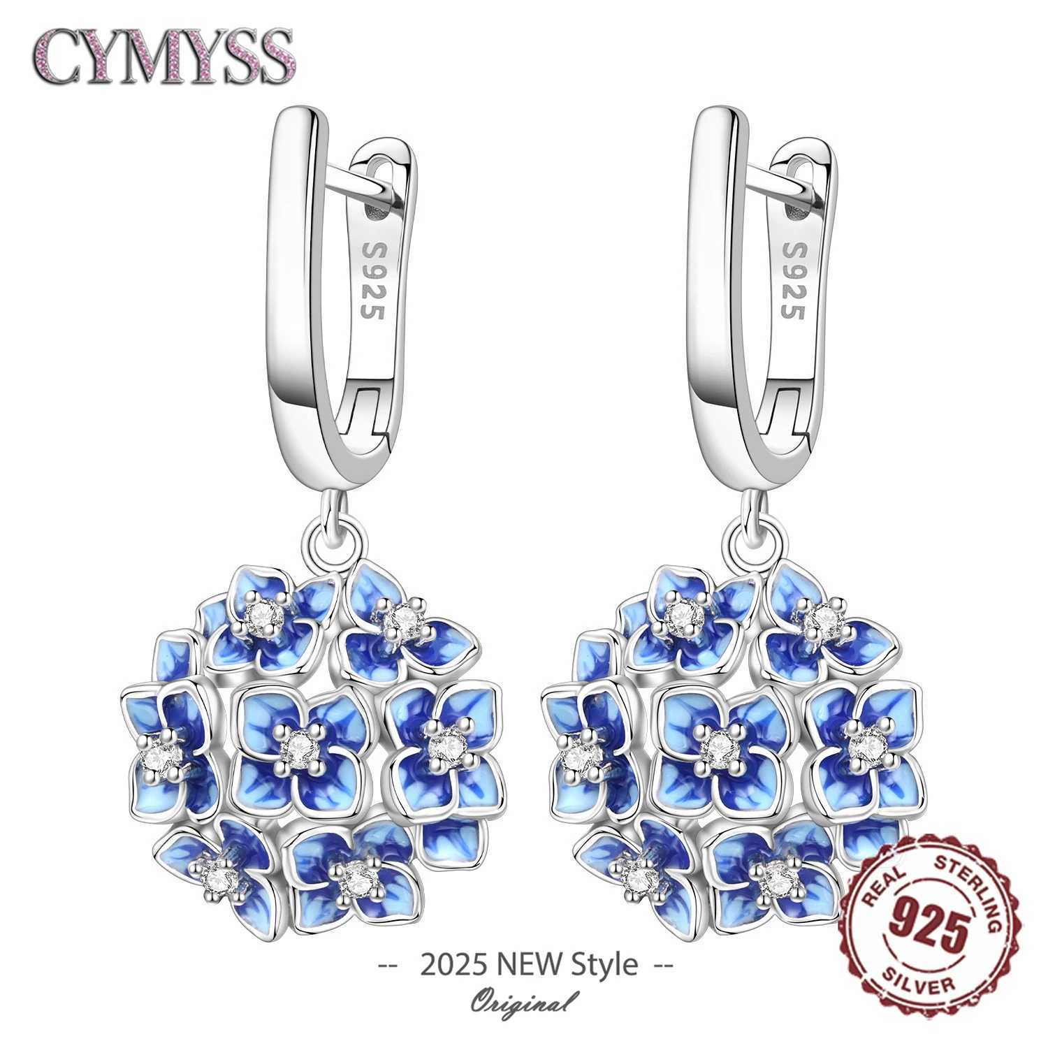 S925 Sterling Silver Needle Blue Hydrangea Flower Earrings for Womens Wedding Fashion High Quality Jewelry MAPle G251216