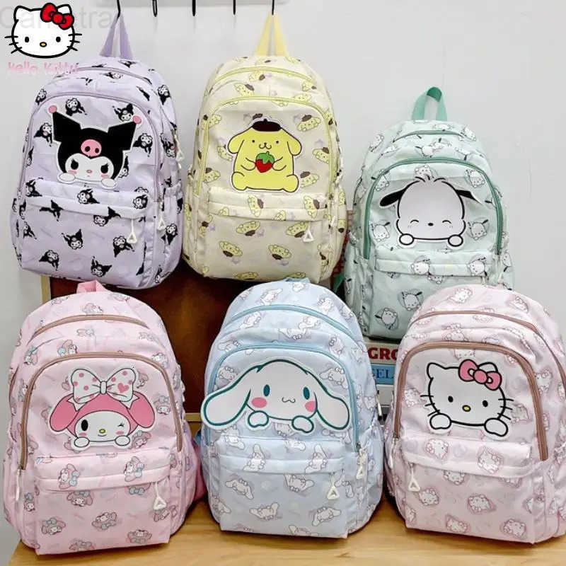 Sanrio Hello Kitty Kuromi Kawaii Anime Cartoon Student Schoolbag Pochacco Fashion Sweet Girl Large Capacity Lightweight Backpack H251216