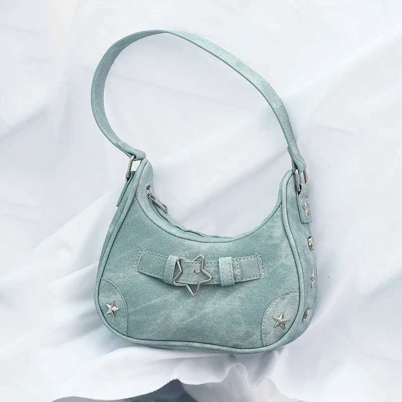 Vintage Casual Cute White Star Shoulder Underarm Tote Bag Ladies Sling Bags Leather Zip Purses Handbags For Women M251216