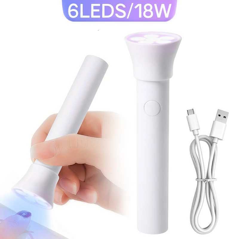 Mini UV LED Nail Dryers 18W Portable Quick Nail Drying Lamp USB Rechargeable Mini Flashlight Pen For Nail Gel Curing Salon ToolsT251216