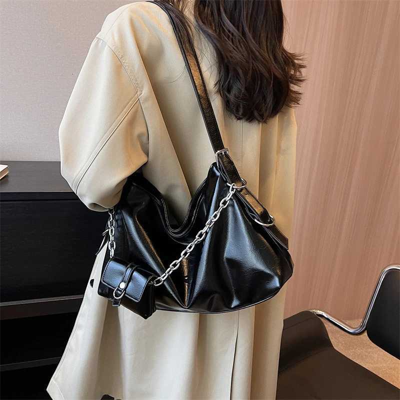 Silver Soft Hobos Shoulder Crossbody Bags for Women Trend Fashion PU Leather Designer Handbags Female Underarm Bag with Purse M251216