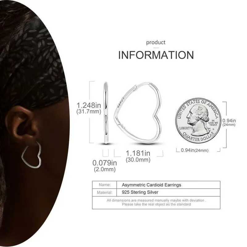 Charms White Heart-Shaped Earrings Studs Plata De Ley 925 Silver Pendant Womens Fashionable Exquisite Jewelry gifts G251216