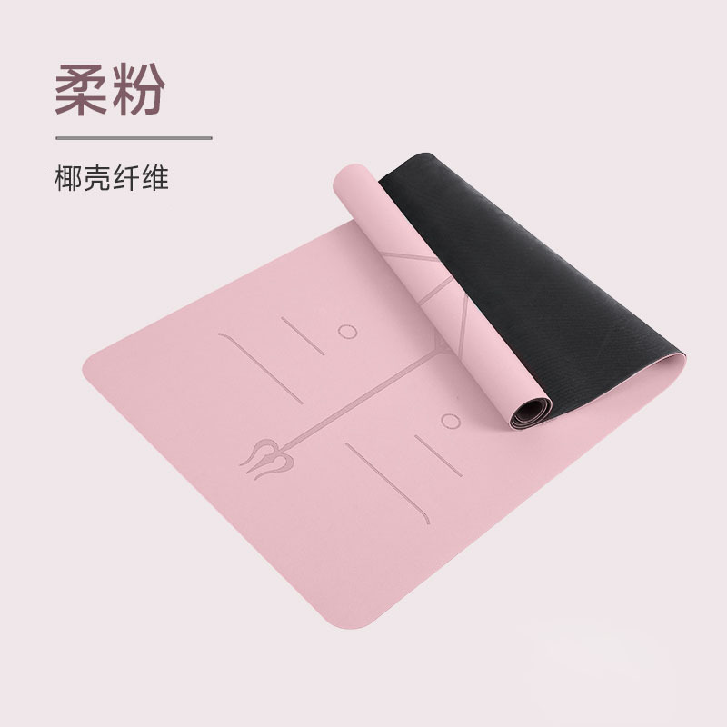 Yoga MatDouble-Sided Non Slip Eco Friendly Fitness Exercise Mat with Strap TPE YogaMats for Women Menfor YogaPilatesExercise 250228