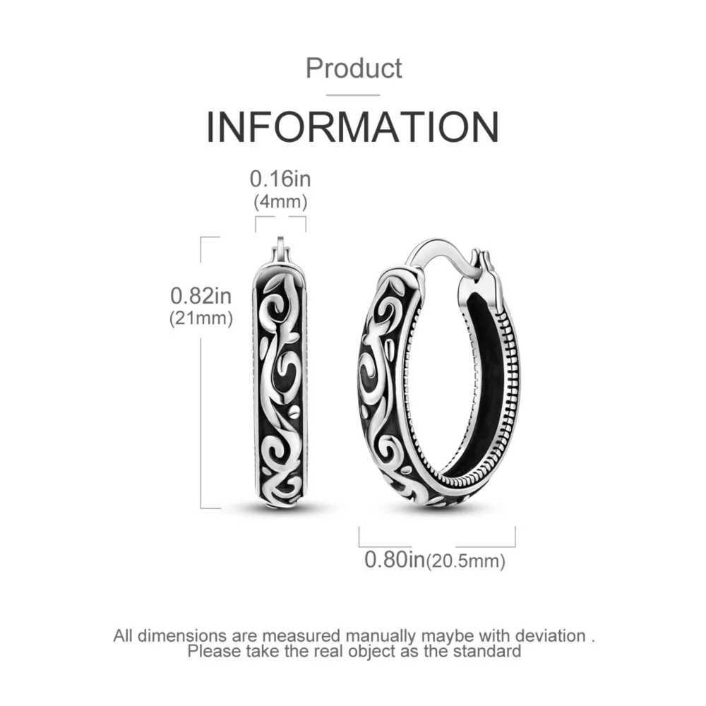 925 Sterling Silver Retro Grass Pattern Earrings Jewelry Versatile Hoop Earrings For Women Jewelry Birthday Party Fine Gifts G251216