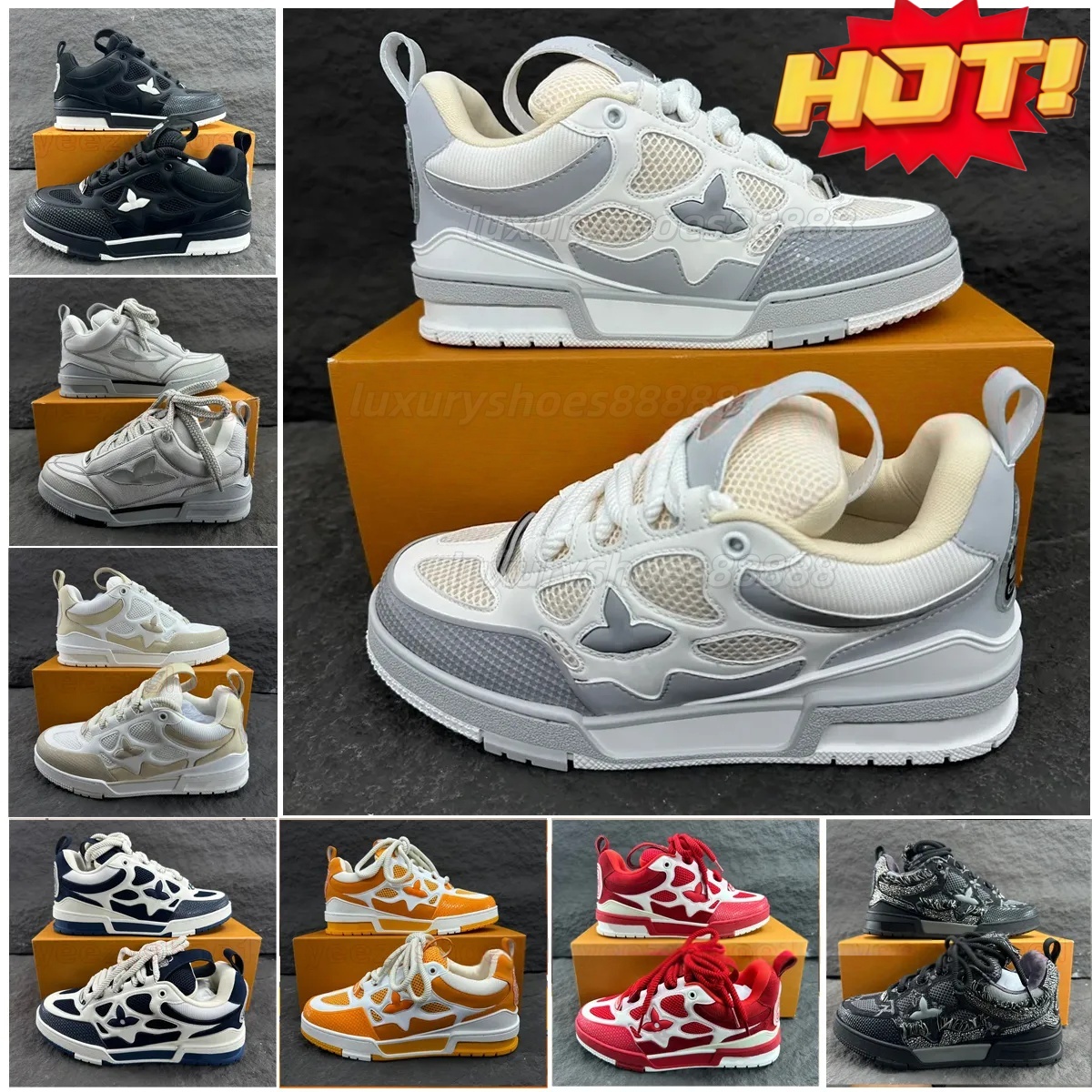 Lvs Skate shoes designer sneakers mens trainers sneaker casual runner shoe outdoor leather flower skates tennis shoes women fashion louisvouiton shoes with box