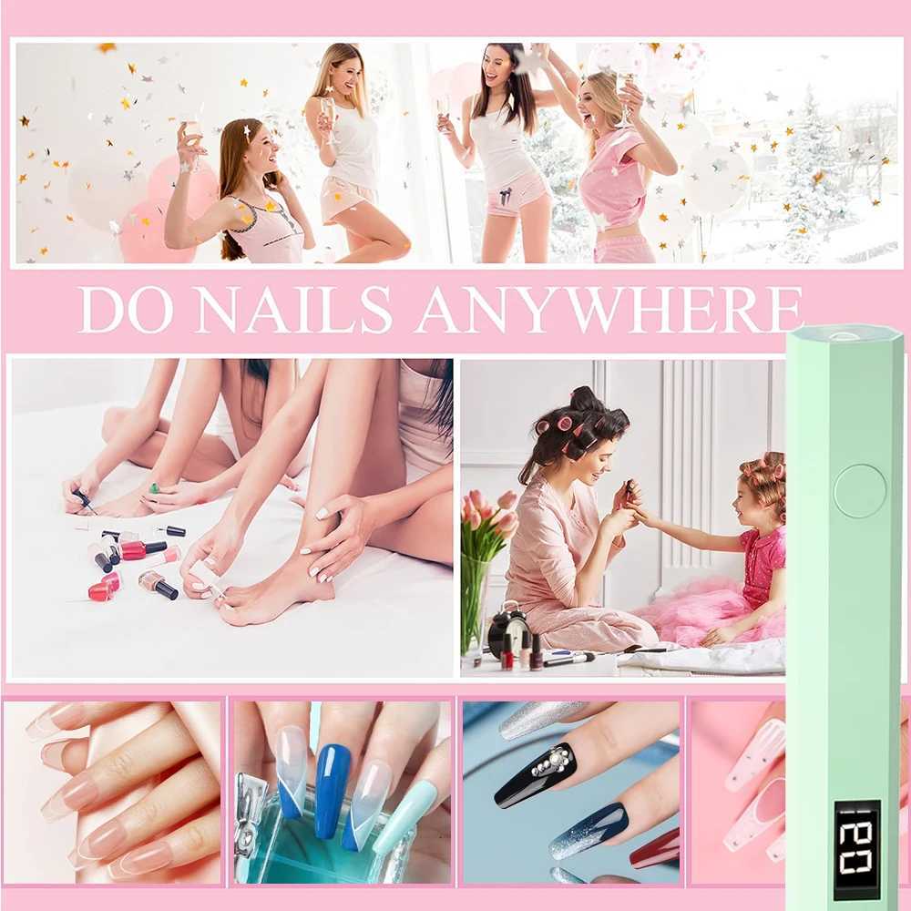 YIKOOLIN Handheld UV LED Light for Nails USB Mini Nail Dryer Nail Light for Curing All Nail Gel UV LED Nail Lamp Home Travel UseT251216