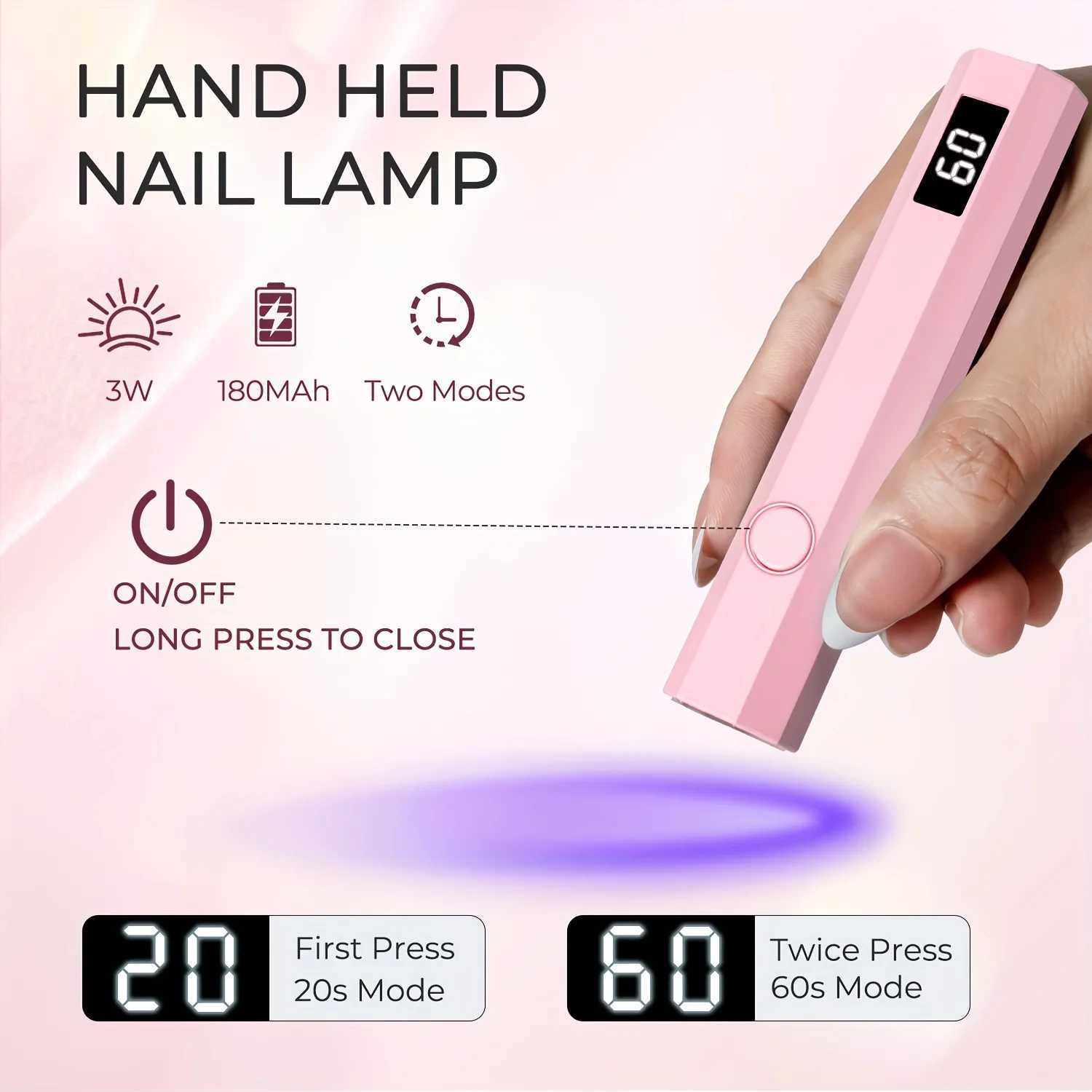 1 Pcs Mini Handheld UV Curing Lamp UV Lamp with LED Display Small Portable Light DIY Gel Lamp Handheld Light LampT251216